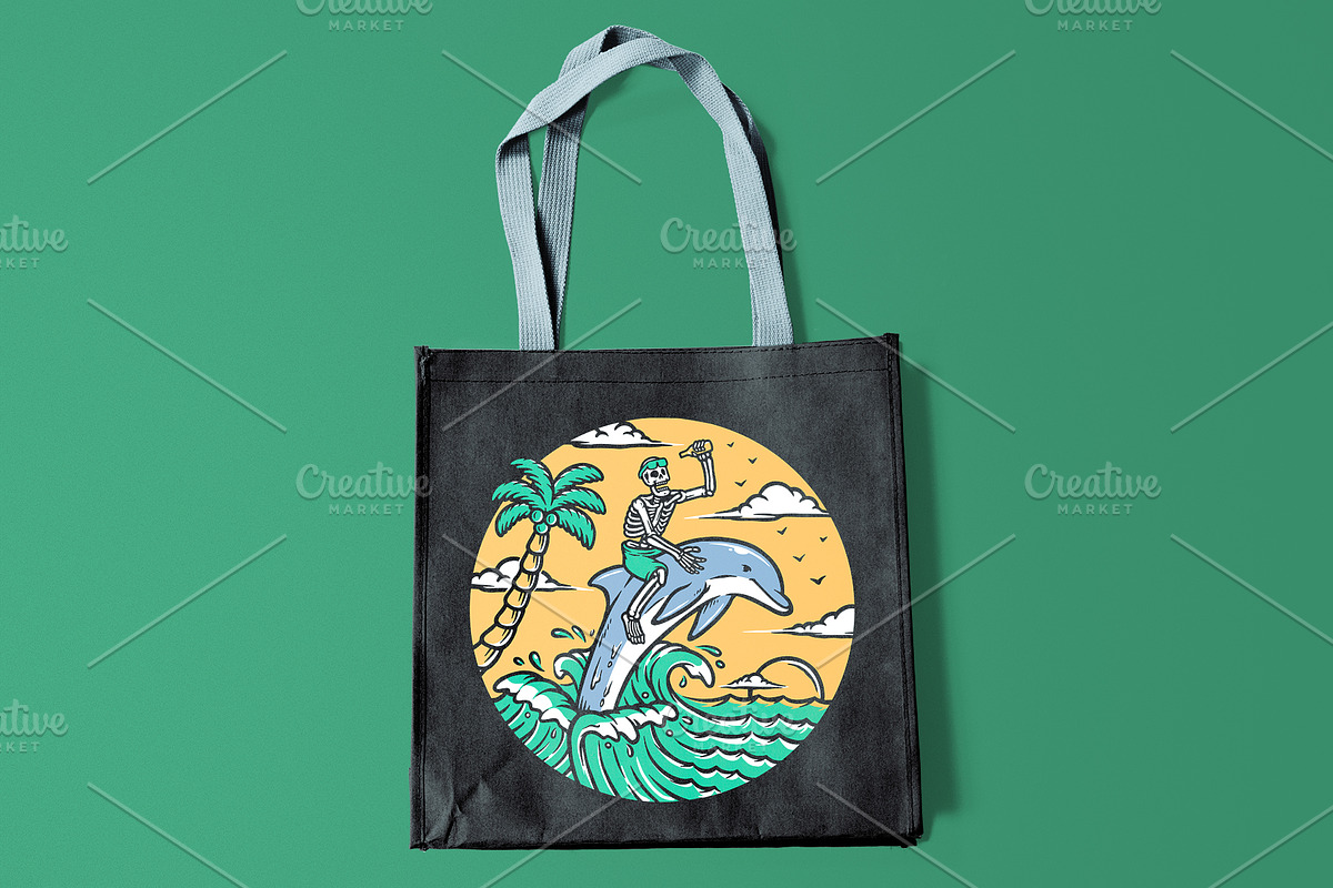 explore the ocean with dolphin, an Animal Illustration by gunaonedesign (Photo 5 of 5)