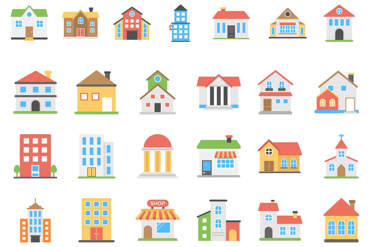 Versatile Buildings Icon Pack., an Icon by Vector Portal (Photo 5 of 6)