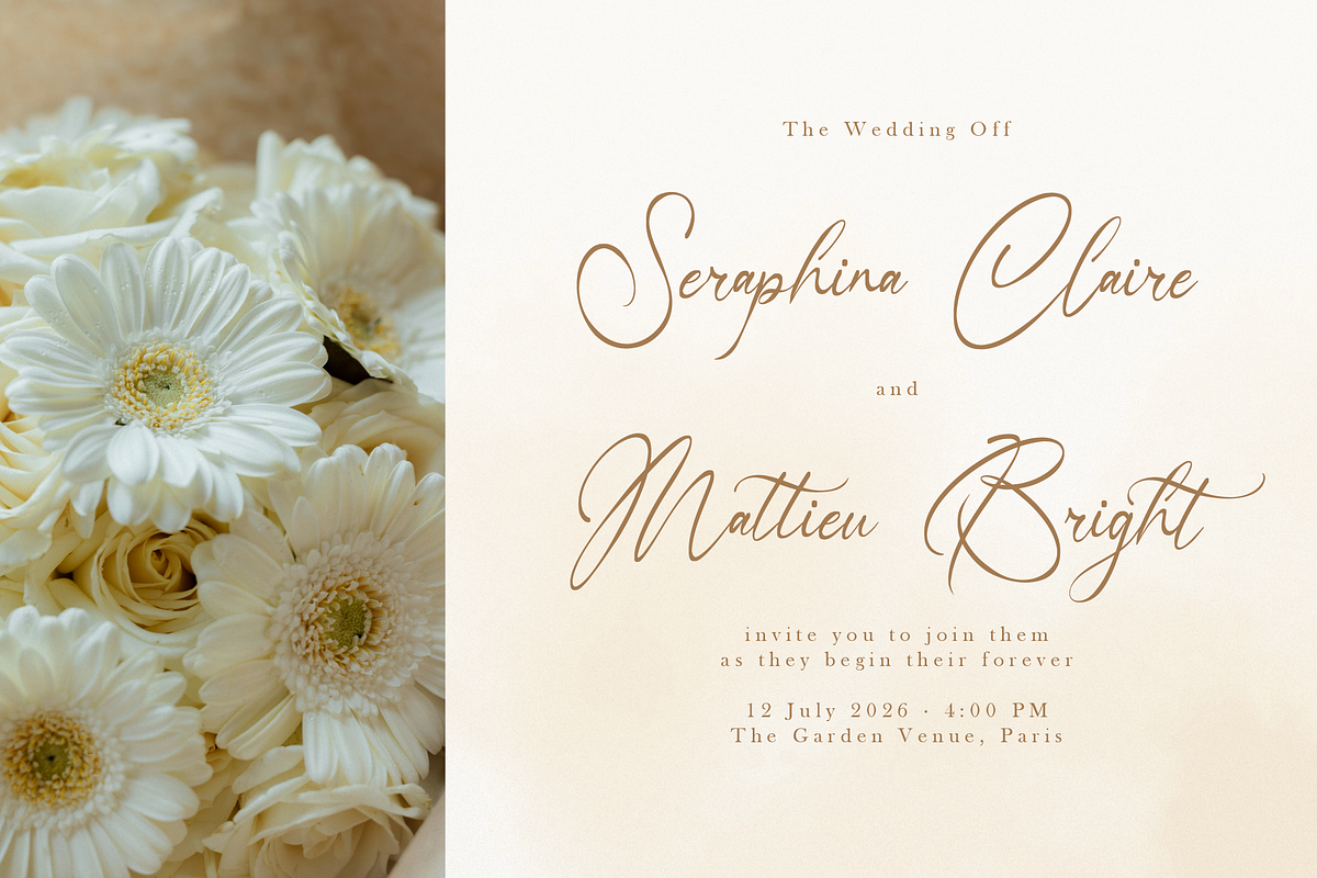 Somtiesay Elegant Calligraphy Script, a Script Font by gracetype_studio (Photo 4 of 12)