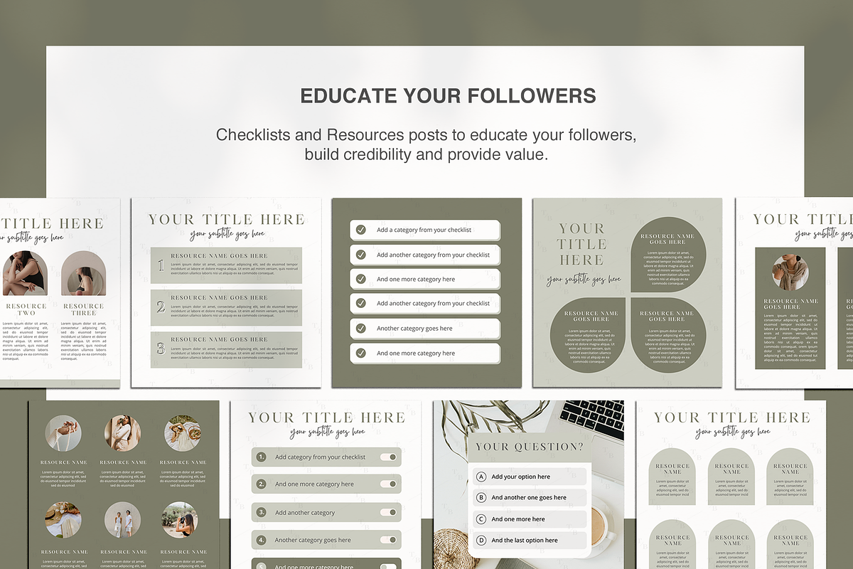 Sage Green Instagram templates Canva, a Social Media Template by Templates Boutique (Photo 6 of 8)
