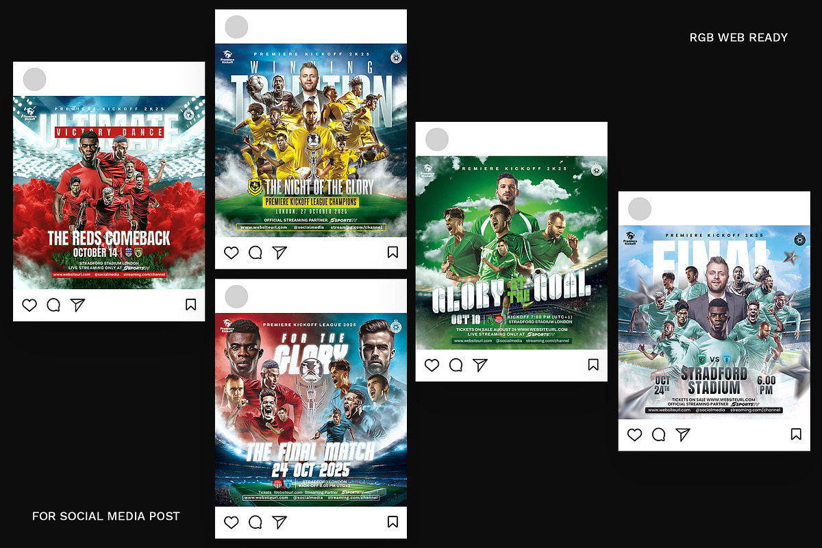 5 Football Poster Templates, a Flyer Template by Bornx Design (Photo 5 of 8)