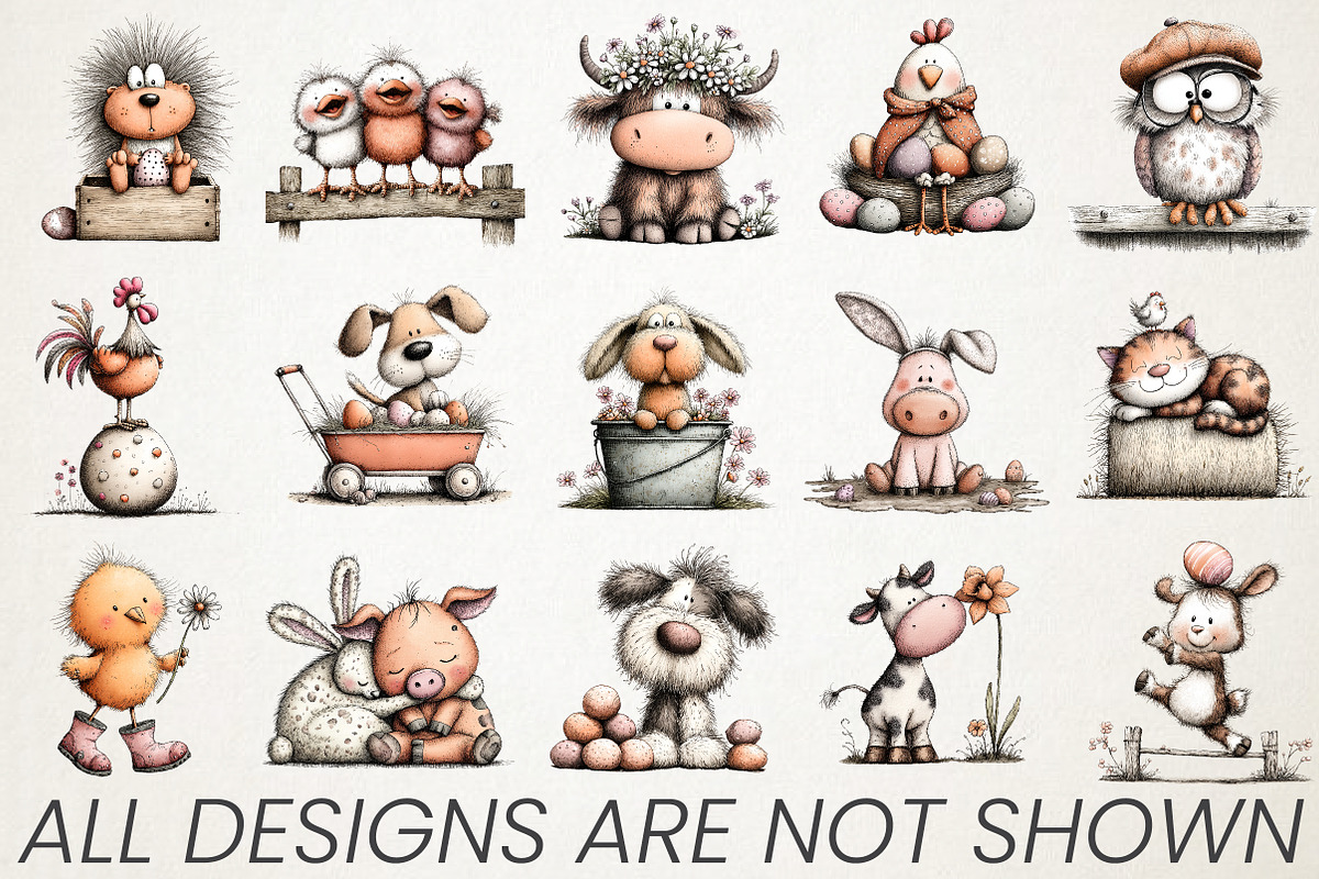 Cute Easter Farm Animal Clipart, an Illustration by RobertsArt (Photo 6 of 6)
