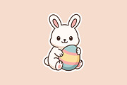 Cute Easter Bunny and Eggs Sticker, an Object Graphic by Andhnd Studio (Thumbnail 3 of 4)