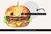 Cartoon Hamburger PNG Clipart Set, a Food Illustration by Geniecreativestudio (Thumbnail 2 of 9)