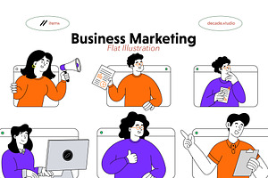 Business Marketing Flat Illustration, a Person Illustration by Decade Studio