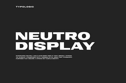 Neutro Display, a Sans Serif Font by Typologic