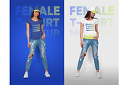 Female T-Shirt & Baseball Cap Mockup, a Shirt Mockup by Hi, Mock-Up! (Thumbnail 5 of 8)