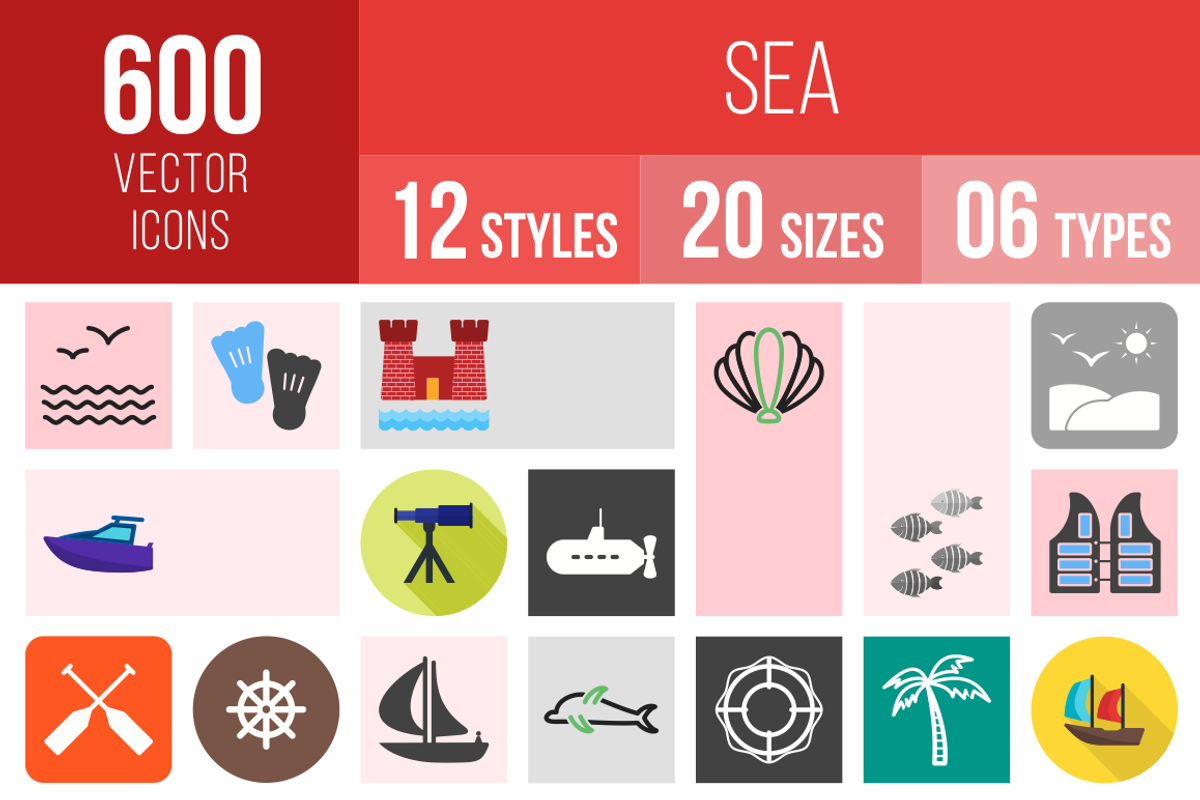 600 Sea Icons