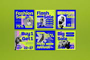 Blue Fashion Sale Instagram Set, a Social Media Template by graphicook (Thumbnail 2 of 3)