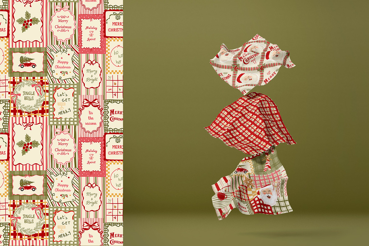 Vintage Christmas patchwork, a Pattern Graphic by Tani Kuzminka (Photo 25 of 27)