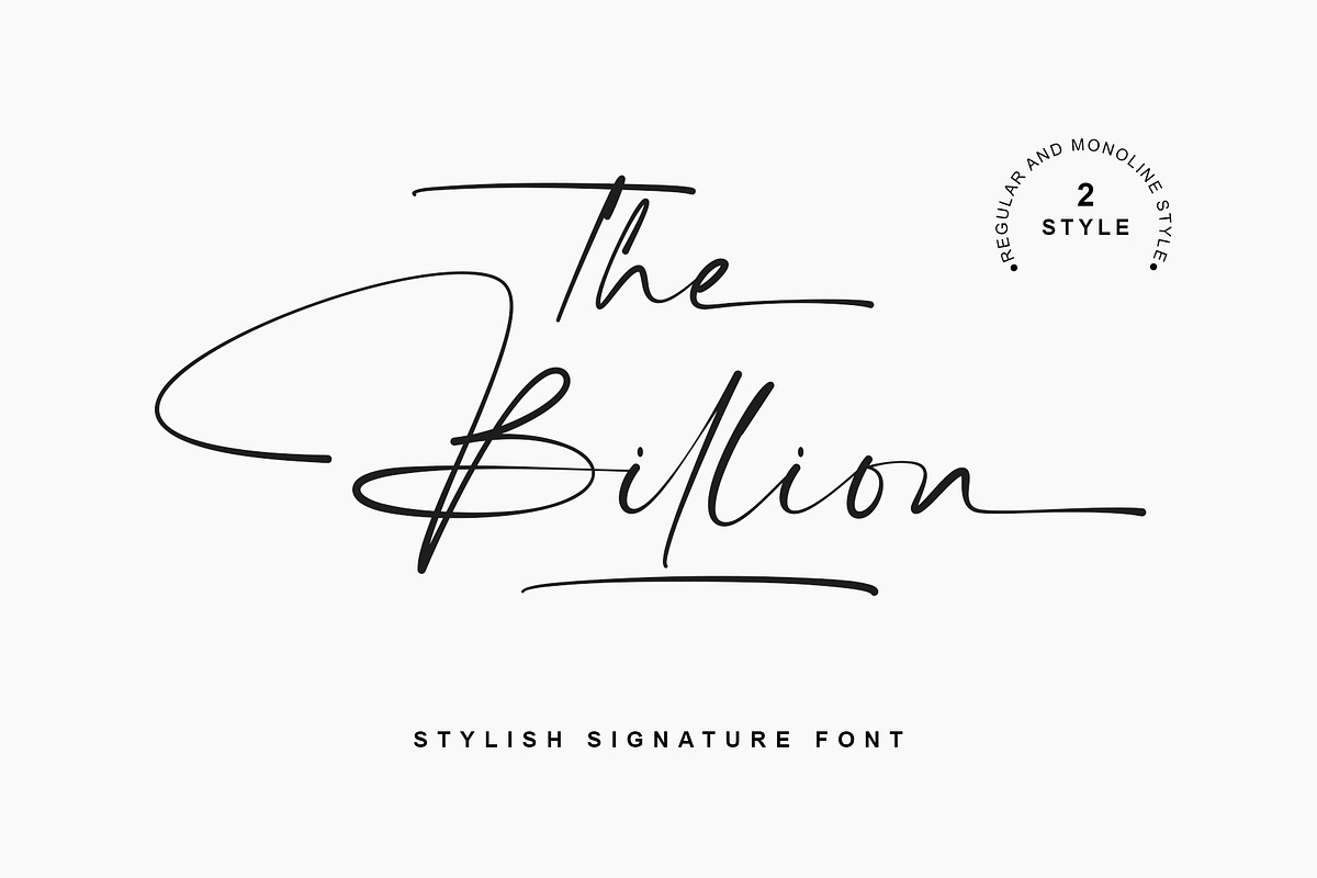The Billion | Stylish Signature, a Script Font by Lemonthe (Photo 1 of 10)