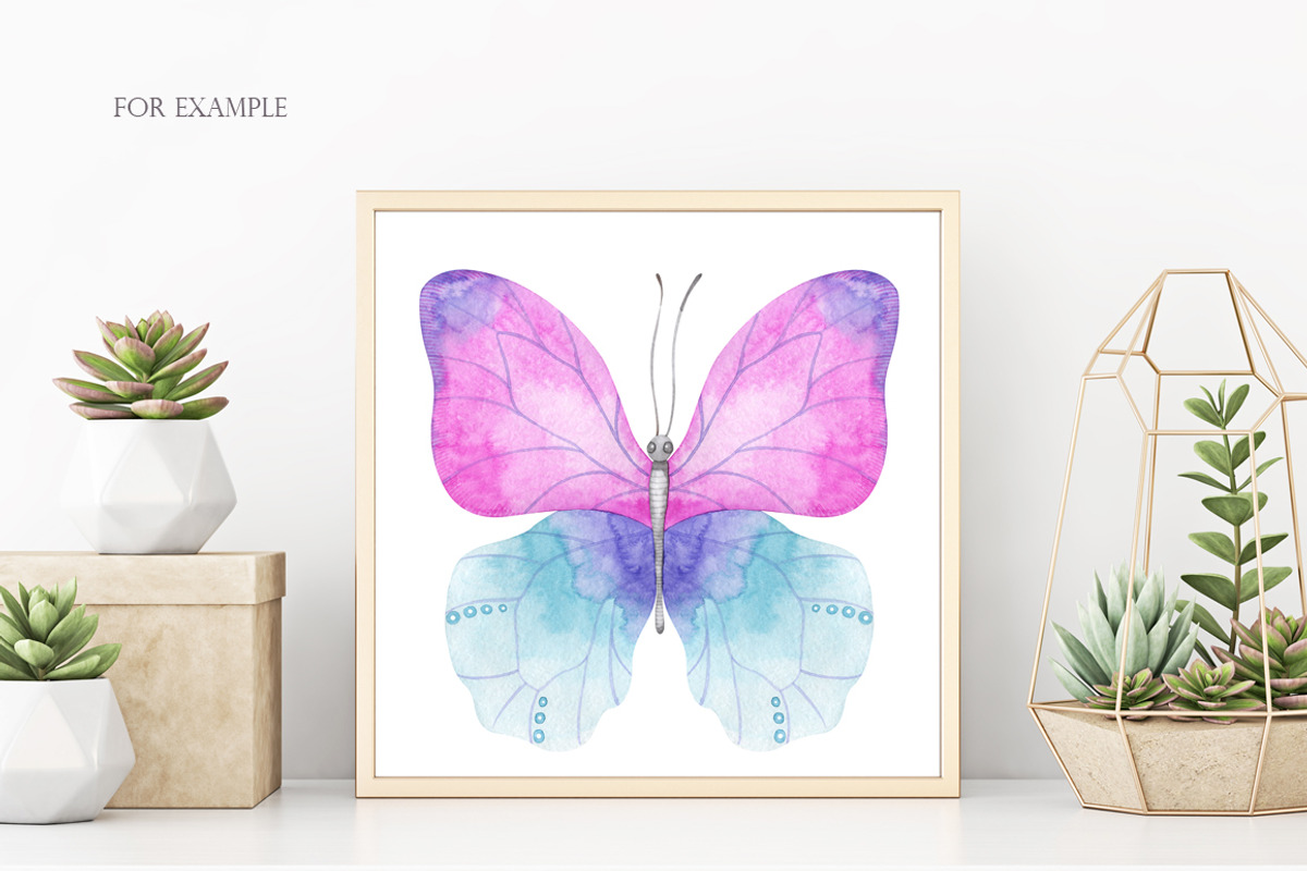 Watercolor butterflies clipart, an Illustration by OrangePeafowlArt (Photo 3 of 9)