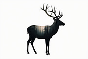 Majestic Deer Silhouette Bundle, an Illustration by jahid234 (Thumbnail 3 of 7)
