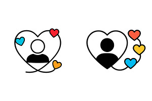 Heart-shaped outline featuring two, an Object Illustration by ZinetroN