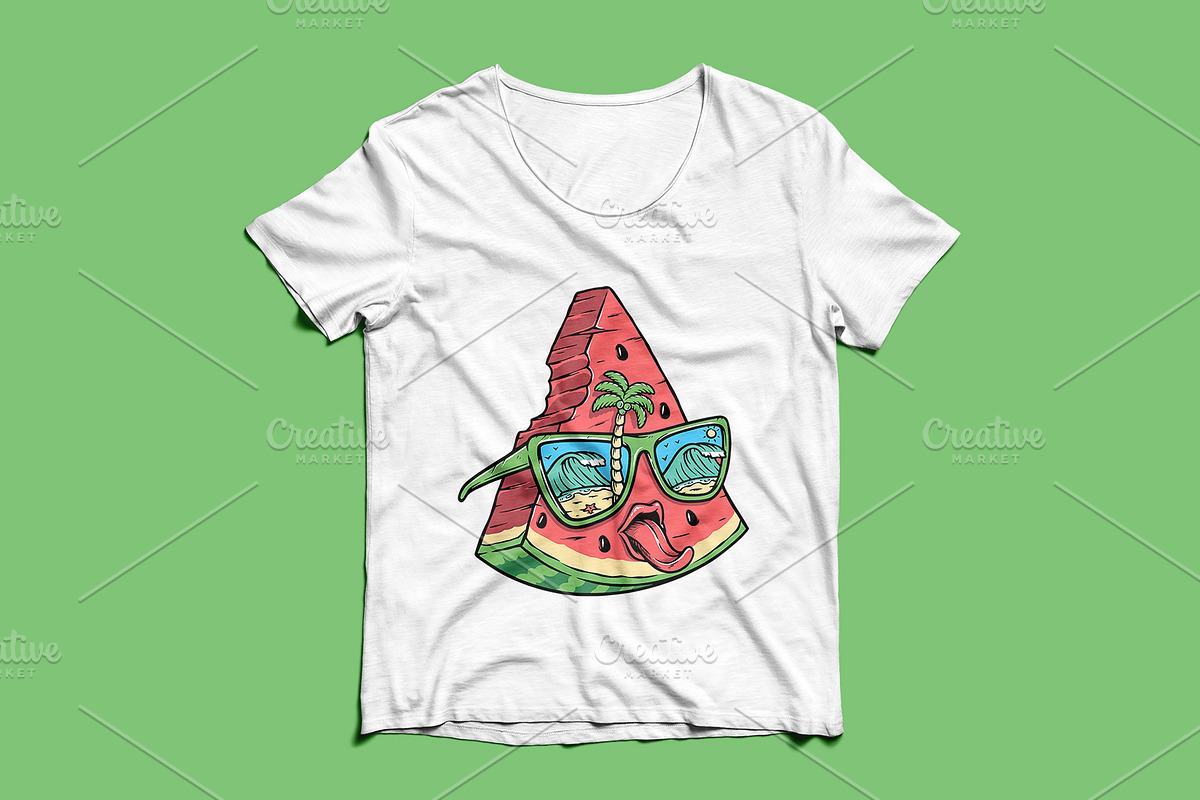 Cute watermelon and beach glasses, a Food Illustration by gunaonedesign (Photo 3 of 5)