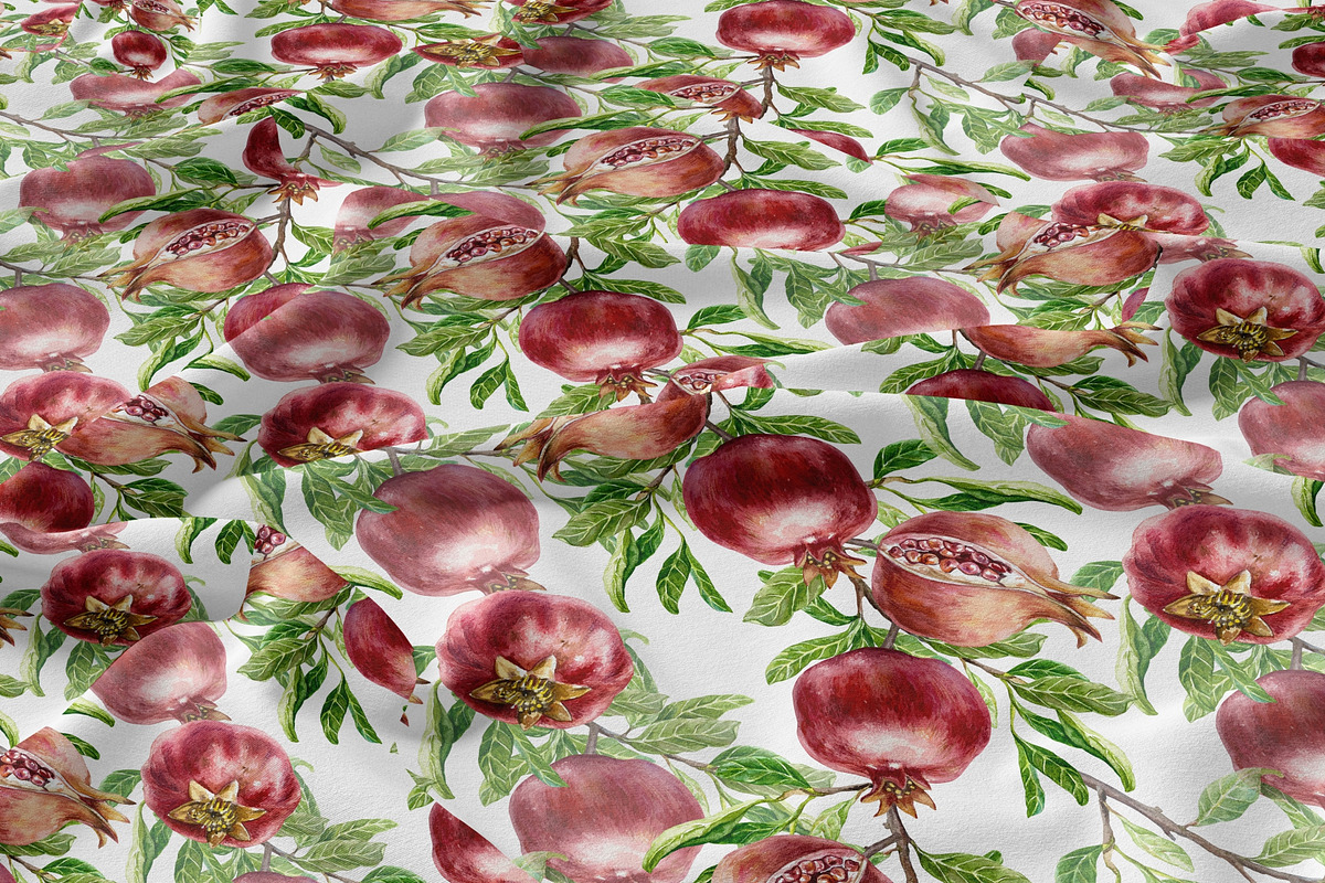 Pomegranates Watercolor collection, a Food Illustration by Farida Bik (Photo 8 of 15)