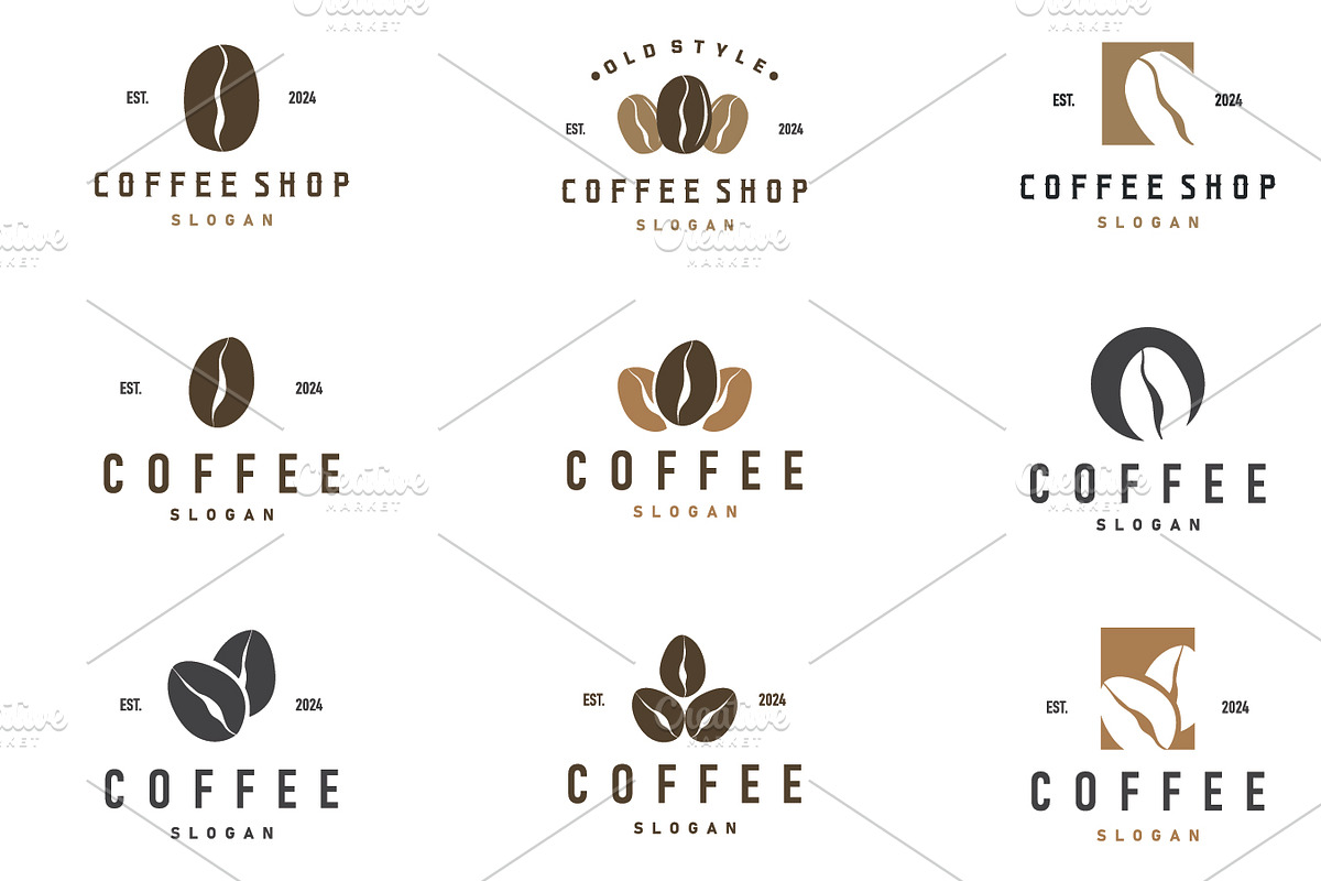 retro design logo coffee bean, a Branding & Logo Template by Maylianaw28