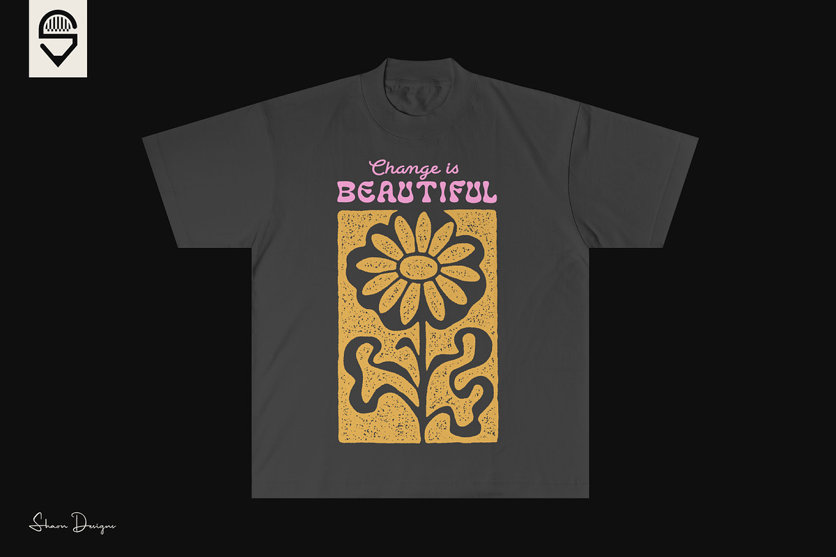 Change Is Beautiful – Retro Floral, a Decorative Illustration by shaondesigns (Photo 3 of 4)