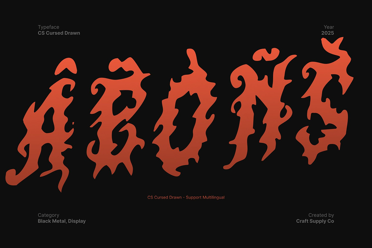 CS Cursed Drawn, a Blackletter Font by Craft Supply Co. (Photo 5 of 8)