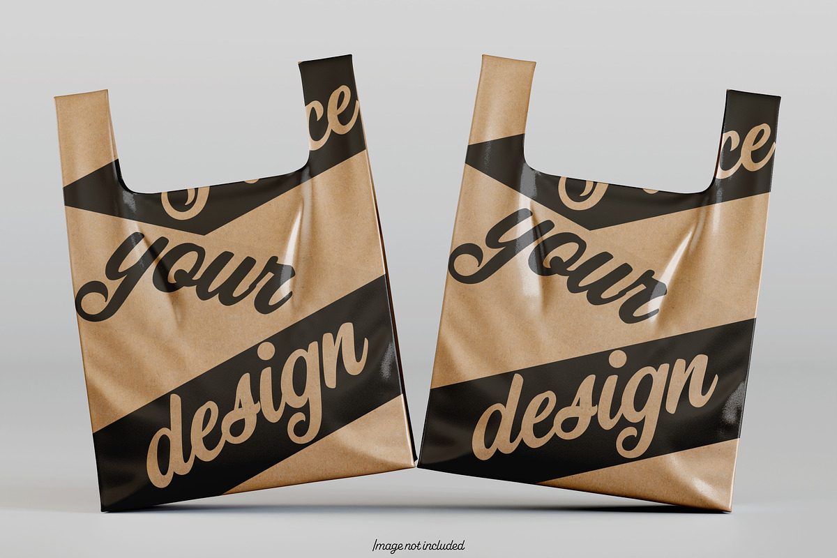 Brown Plastic bag mokcup bundles, a Packaging Mockup by Ambo Ampeng (Photo 9 of 19)