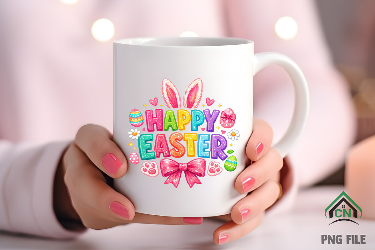 Preppy Brushstroke Happy Easter png, an Illustration by Craft Nest (Photo 4 of 6)