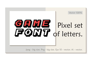 Pixel art, vector letters set.
