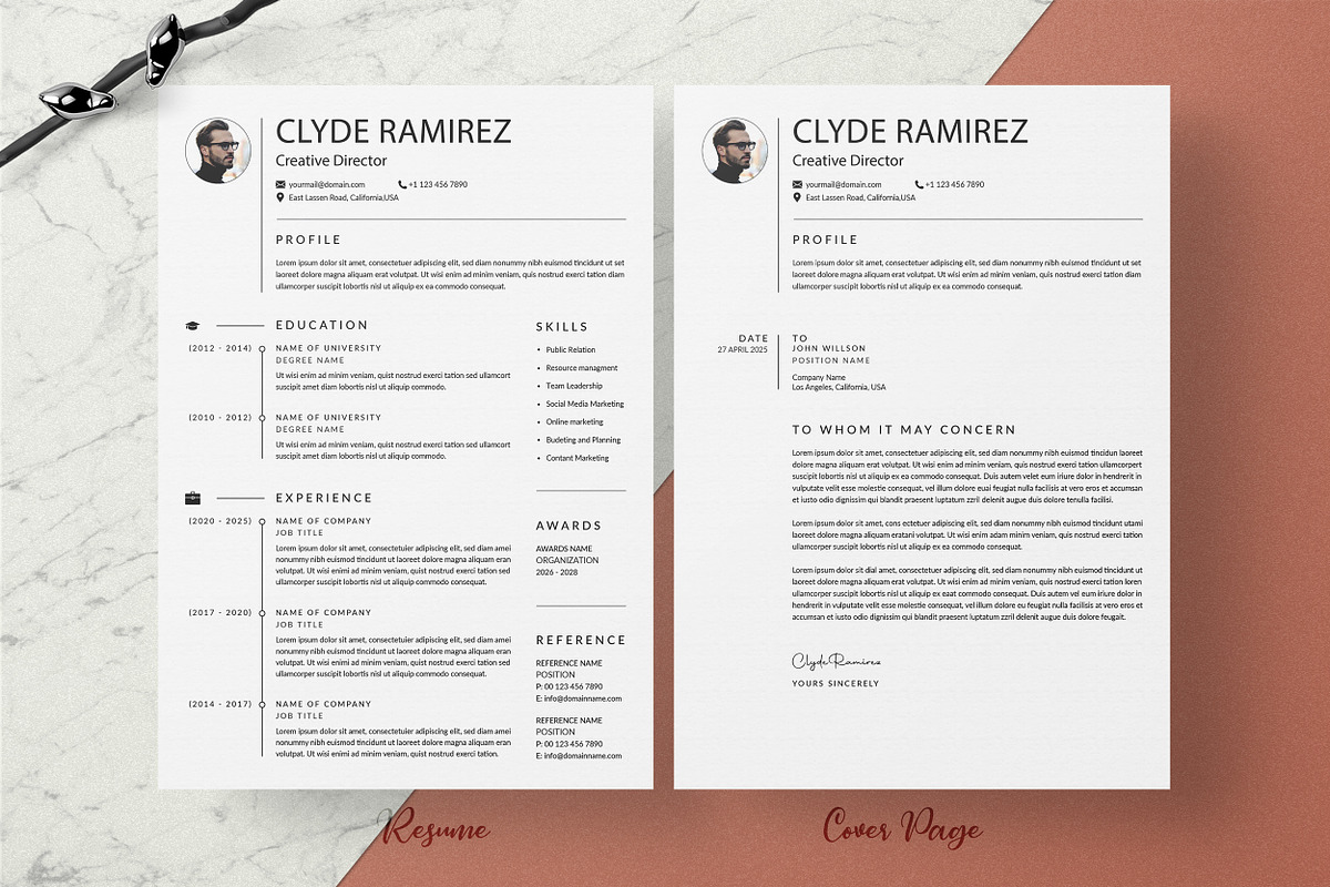 Clean Resume/CV Word, a Resume Template by ResumeDevisers (Photo 3 of 5)