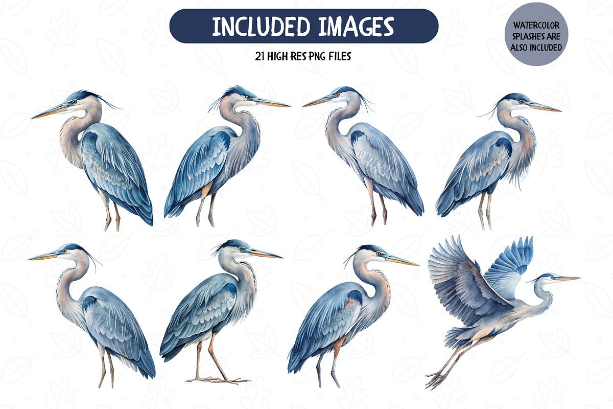 Blue Heron Collection Clipart Bundle, an Animal Illustration by TatiMockup (Photo 3 of 5)
