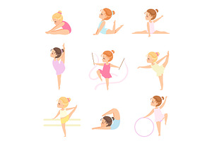 Cute Little Ballerinas Doing, a Person Illustration by TopVectors