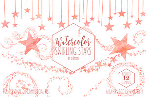 Salmon Celestial Sky Star Graphics, an Object Illustration by ClipartBrat Graphics