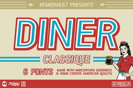 Diner Classique Retro Font, a Font by Remedy667