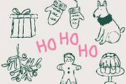Merry Christmas clipart, a Seasonal Illustration by Luamor (Thumbnail 8 of 11)
