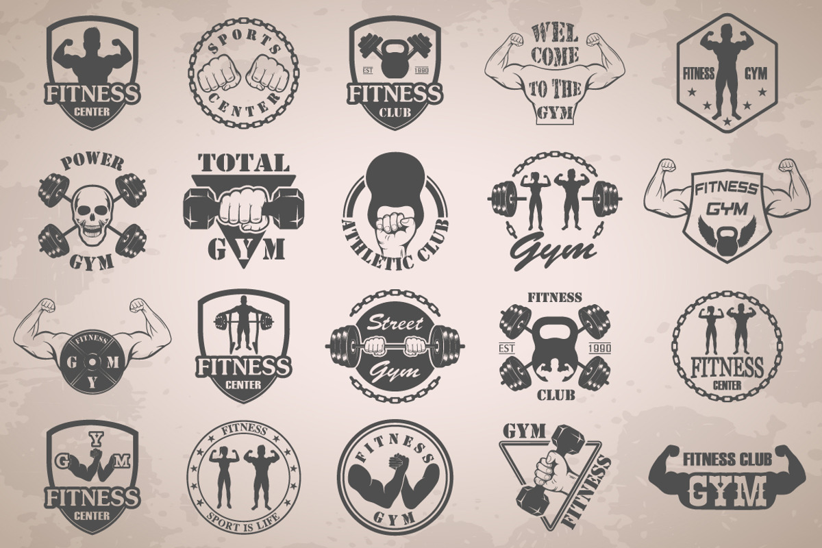 Fitness gym icons, a Graphic by Tomass2015 (Photo 1 of 4)