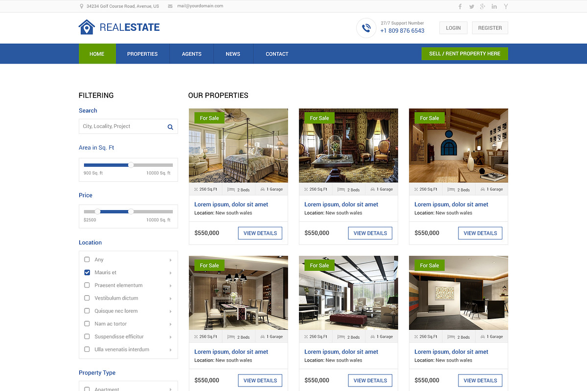 Real Estate PSD Website Template, a Landing Page Template by WebbyTemplates (Photo 4 of 20)