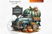 Fall trucks with pumpkins PNG, a Seasonal Illustration by ThatsDesignArt (Thumbnail 9 of 10)