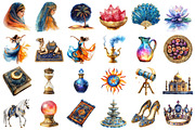 Watercolor Arabian Nights Clipart, a Seasonal Illustration by designcity5 (Thumbnail 2 of 5)