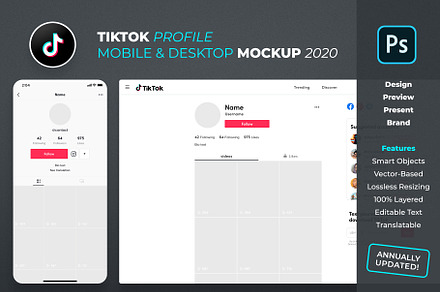 TikTok Profile Mockup Template
