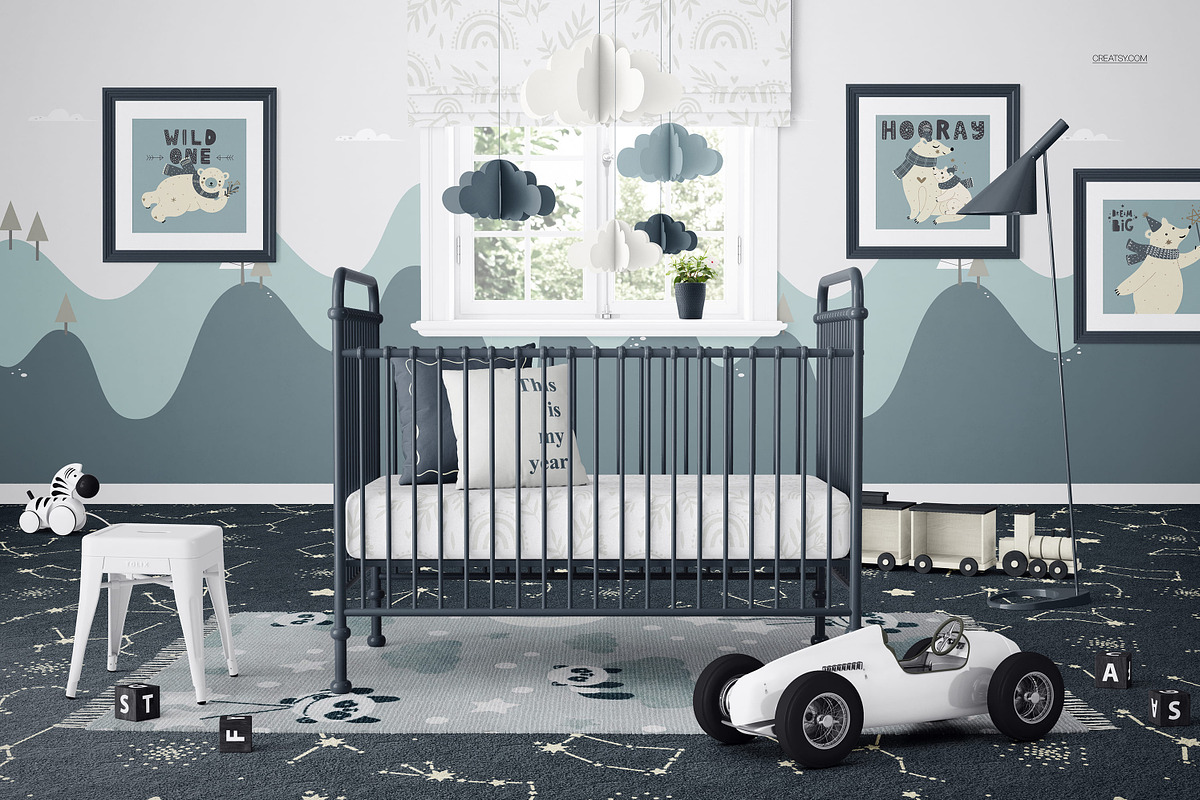 Baby Crib Nursery Mockup Collection, a Household Mockup by creatsy5 (Photo 7 of 22)