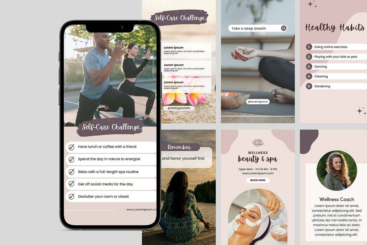 Wellness Instagram Template Canva, a Social Media Template by Visual Designs (Photo 3 of 3)