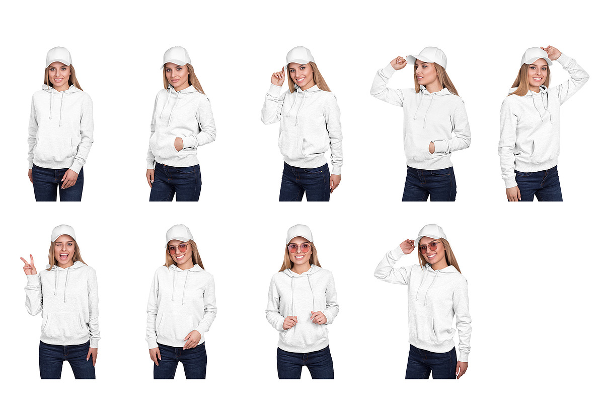 Female Hoodie & Baseball Cap Mockup, a Hoody Mockup by Hi, Mock-Up! (Photo 9 of 9)
