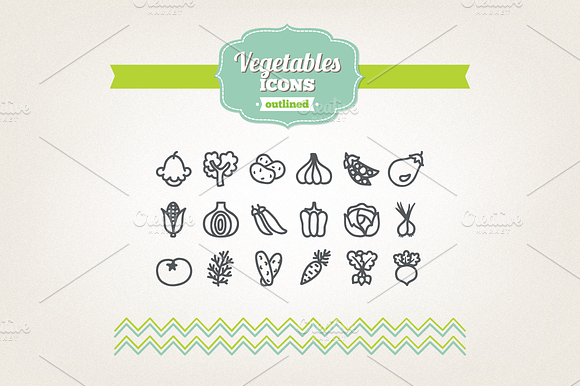 Hand Drawn Vegetables Icons