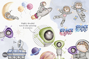 Space astronauts kids clipart, an Illustration by Tita Creative Studio (Thumbnail 2 of 7)
