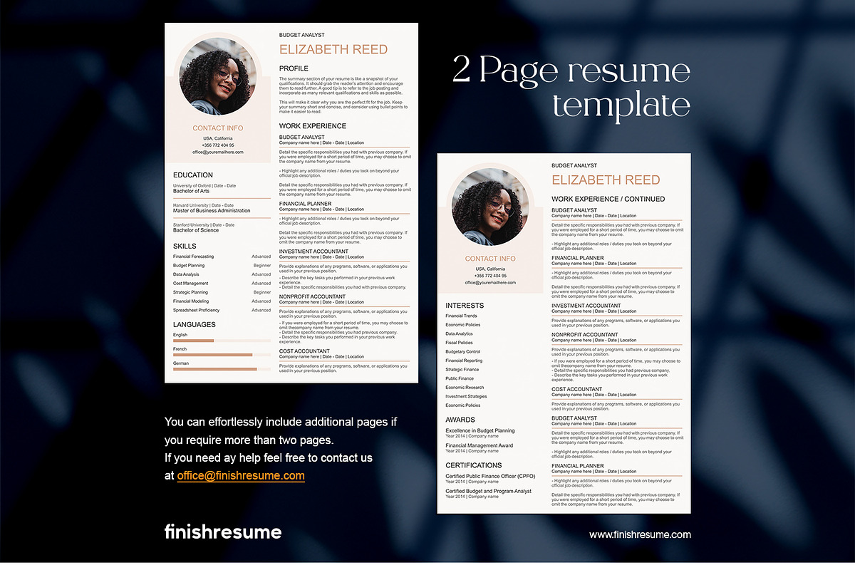 Budget analyst resume template, a Resume Template by FinishResume (Photo 3 of 11)