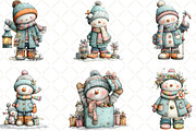 Whimsical Snowman Clipart, an Animal Illustration by Black Bird Studio (Thumbnail 6 of 6)