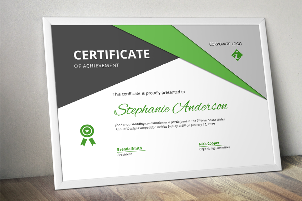 Big triangle Word docx certificate, a Stationery Template by Inkpower (Photo 3 of 6)