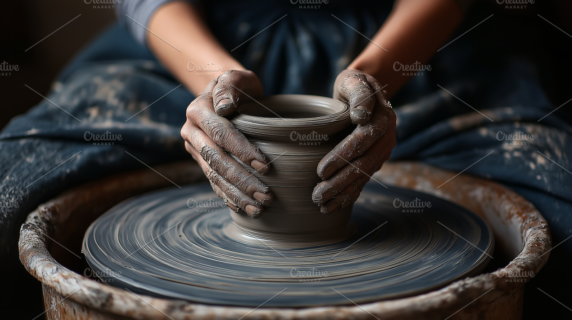 Close up of a potter shaping a clay, an Arts & Entertainment Photo by MistyDay