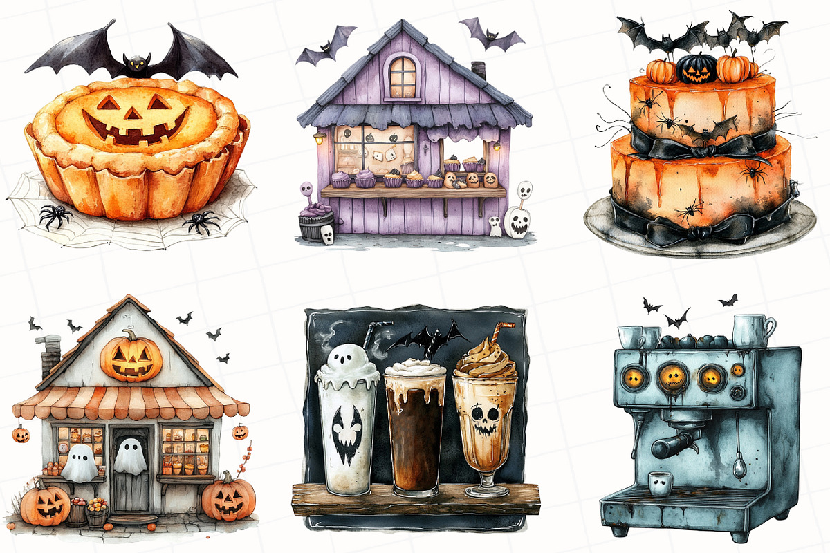 Halloween Sweets Café Clipart, an Illustration by OK Design (Photo 3 of 5)