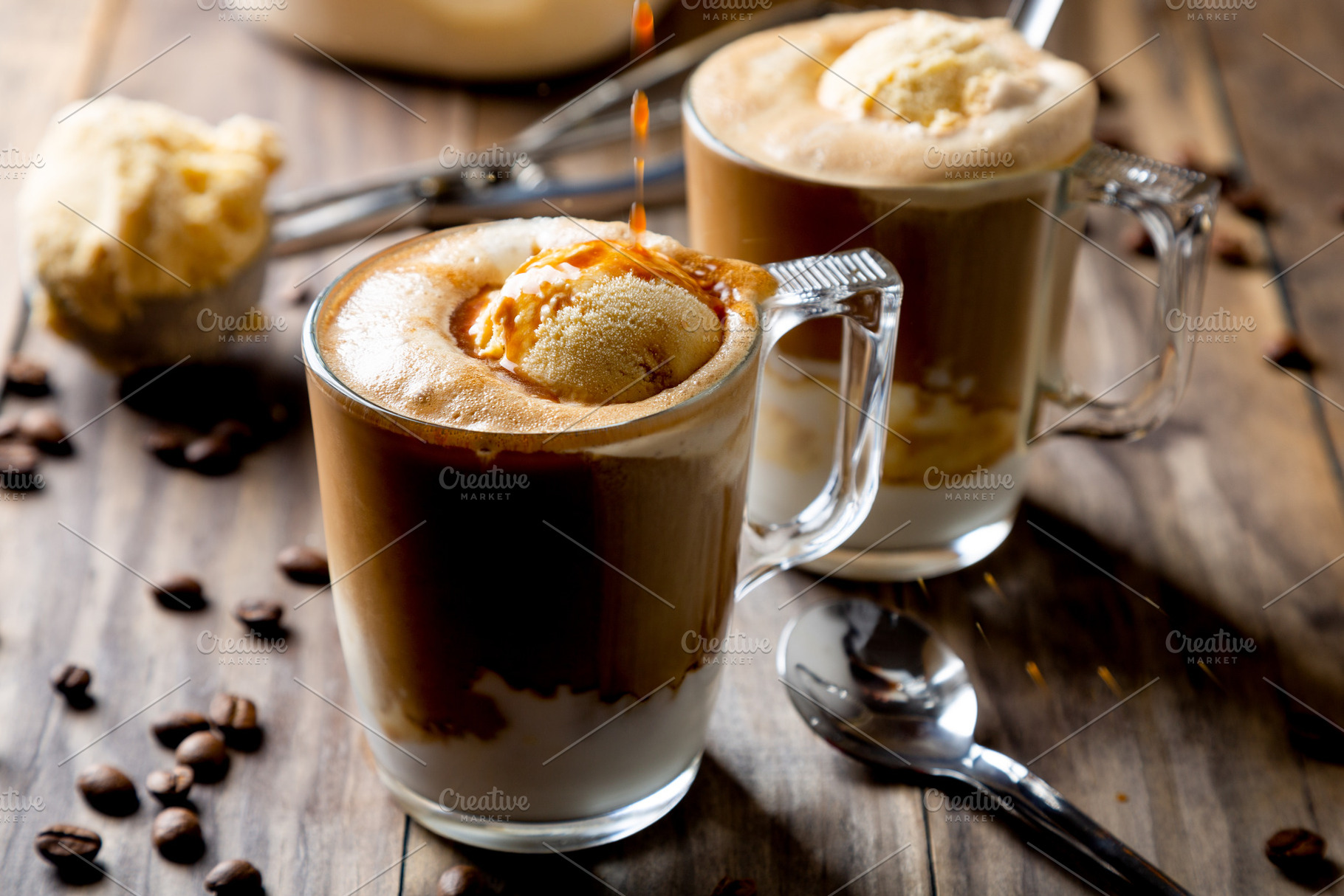 Delicious iced coffe with ice cream, a Food & Drink Photo by asife