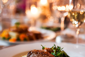 Elegant fine dining experience in a luxury restaurant with a per, a Food & Drink Photo by Studio ANNA