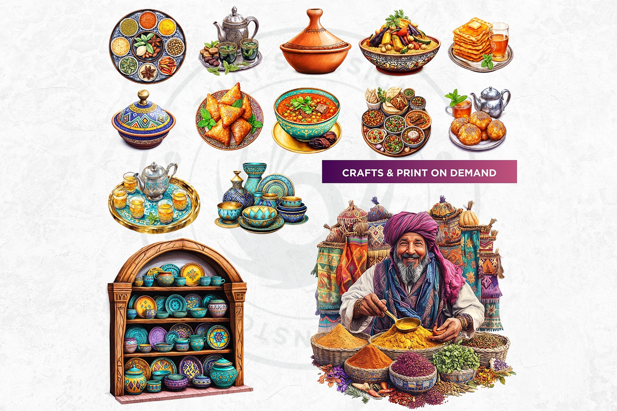 Morocco Travel clipart Set, a Decorative Illustration by ThatsDesignArt (Photo 9 of 10)